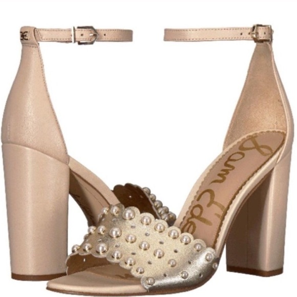 Sam Edelman Cream Pearl Heels - Picture 1 of 2